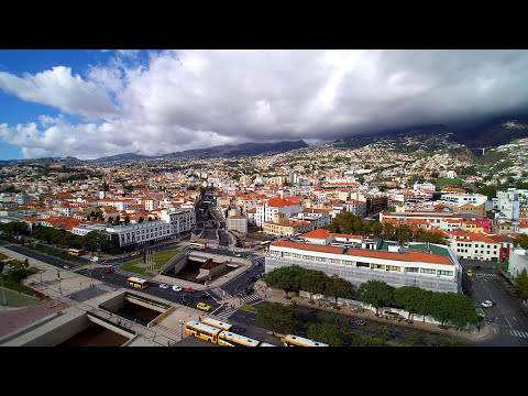 funchal city madeira 4k aerial drone