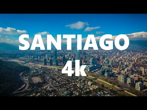 SANTIAGO - CHILE. DJI Phantom 4 - Epic Drone Aerial Footage. Drone Flight Over The City in 4k.