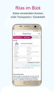 Übersicht Ihres Flugs auf dem Android Smartphone