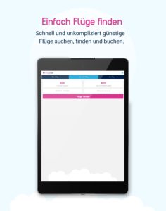 Einfach Flüge finden auf dem Tablet