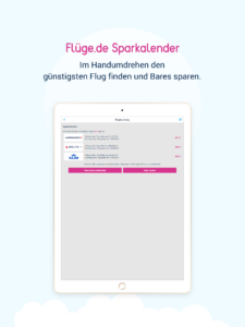 Flüge.de Sparkalender auf dem Ipad