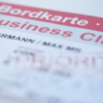 Bordkarte für die Business Class