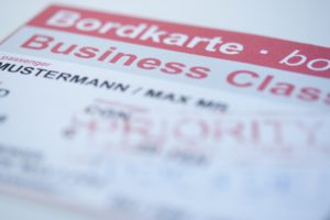 Bordkarte für die Business Class