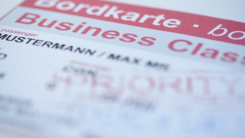 Bordkarte für die Business Class