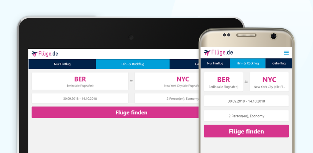 Flüge.de App für Iphone, Ipad & Flugsuche auf dem Android Smartphone oder Tablet