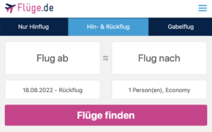 Flüge finden mit der flüge.de-App