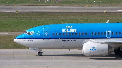 KLM Flugzeug blau